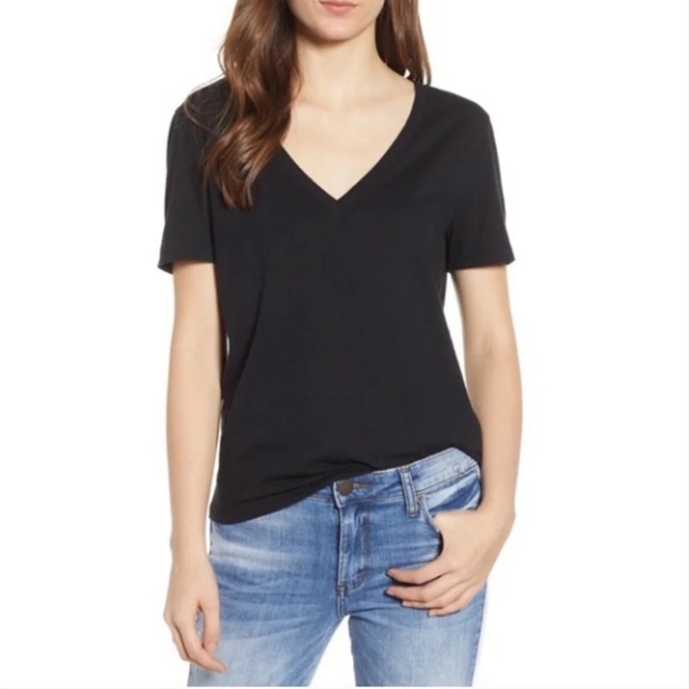 NWOT BP V Neck Basic Black T Shirt